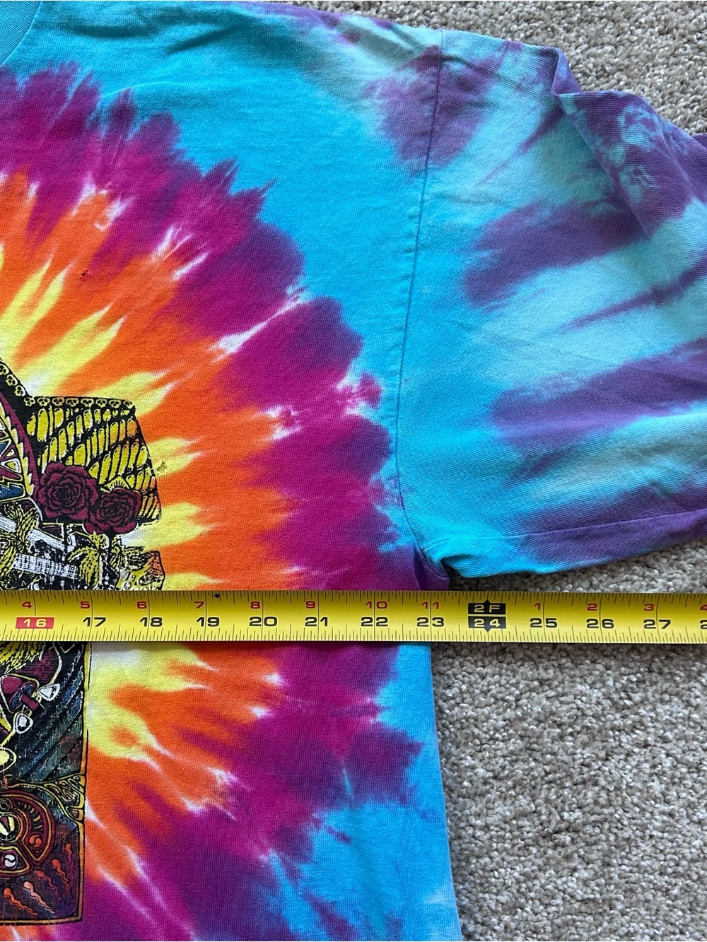 Vintage Grateful Dead Tie Dye Long Sleeve Shirt XL Jerry Garcia Steal Your Face - Picture 4 of 9